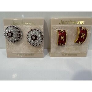 2 Jacobson's Vintage Earrings Clip On & Pierced J22